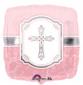 Communion Blessing Pink 18&quot; Mylar Balloon