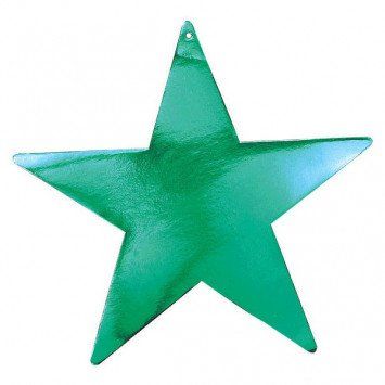 Green  Foil Star Cutouts 9&quot;
