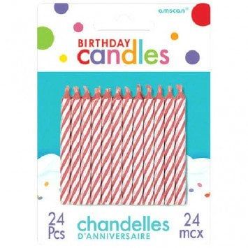 Pink Spiral Candles (24)