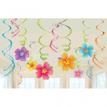 Luau Hanging Swirl Decorations