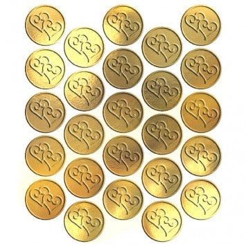 Gold Heart Metallic Seals