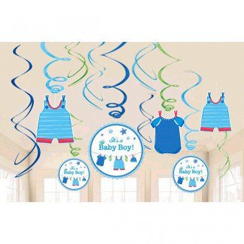 Shower With Love Boy Value Pack Foil Swirl Decorations