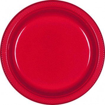 Apple Red 10.25&quot; Plastic Plate (20)
