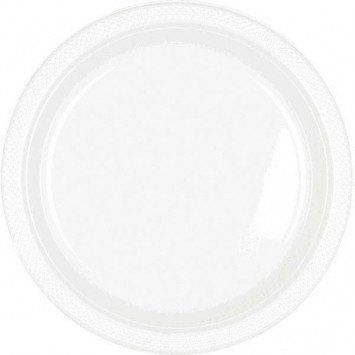Frosty White 9&quot; Plastic Plate (20)