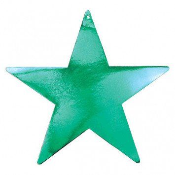 Green Foil Star Cutouts, 5&quot;