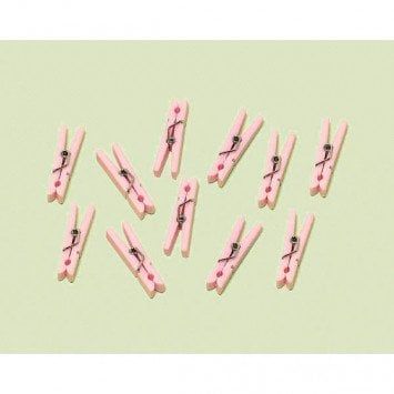 Pink Clothespin Baby Shower Favour Charms (24)