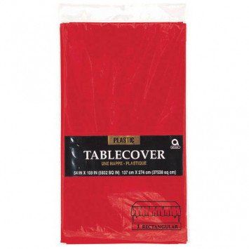Apple Red Rectangular Plastic Tablecover 54&quot; x 108&quot;