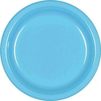 Caribbean Blue 9&quot; Plastic Plate (20)