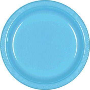 Caribbean Blue 10.25&quot; Plastic Plate (20)
