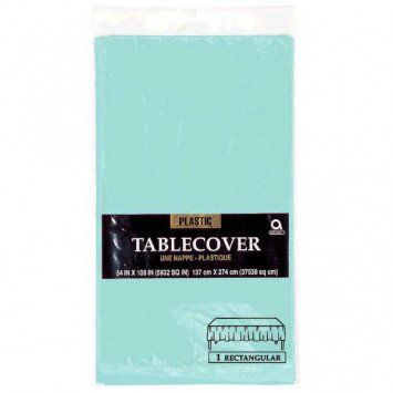 Robin&#39;s Egg Blue Plastic Rectangular Tablecover  54&quot; x 108&quot;