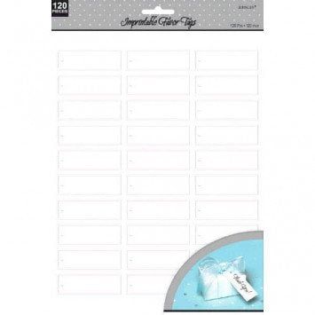 Imprintable White Favour Tags (120)