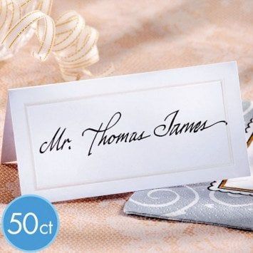 Place cards Pearlized White (50)