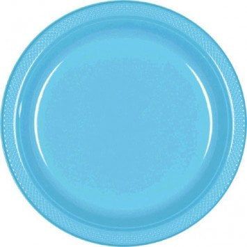 Caribbean Blue 7&quot; Plastic Plate (20)