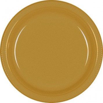 Gold Sparkle 10.25&quot; Plastic Plate (20)