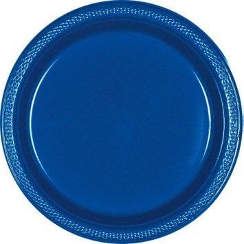 Bright Royal Blue 7&quot; Plastic Plate (20)