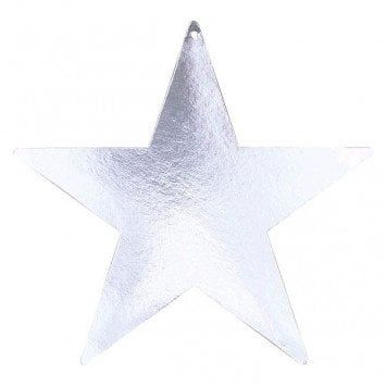 Silver Foil Star Cutouts 5&quot;