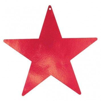 Red Foil Star Cutouts 15&quot;