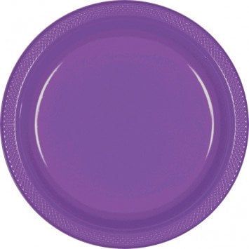 Purple 7&quot; Plastic Plate (20)