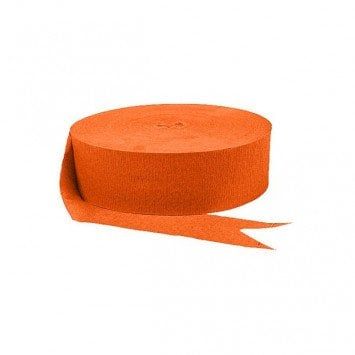 Orange Peel Jumbo Solid Crepe Streamer 500&#39;