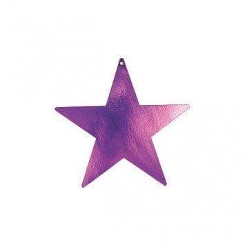 Purple Foil Star Cutouts 12&quot;