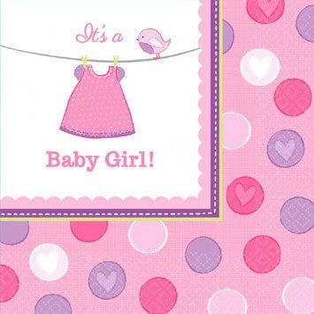 Shower w/Love Girl Luncheon Napkins