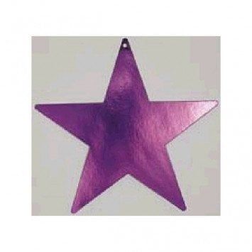 Purple Foil Star Cutouts 5&quot;