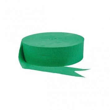 Festive Green Jumbo Solid Crepe Streamer 500&#39;