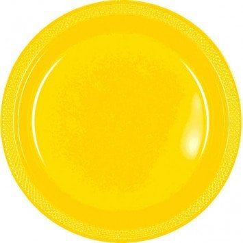 Yellow Sunshine 9&quot; Plastic Plate (20)