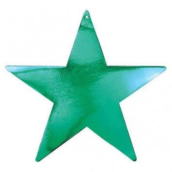 Green Foil Star Cutouts 12&quot;