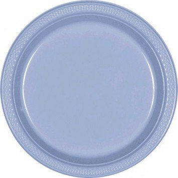 Pastel Blue 7&quot; Plastic Plate (20)