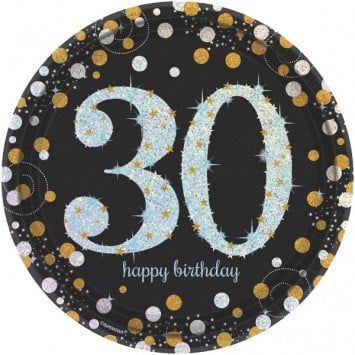 Sparkling Celebration 30 Round Plates, 9&quot; (8)