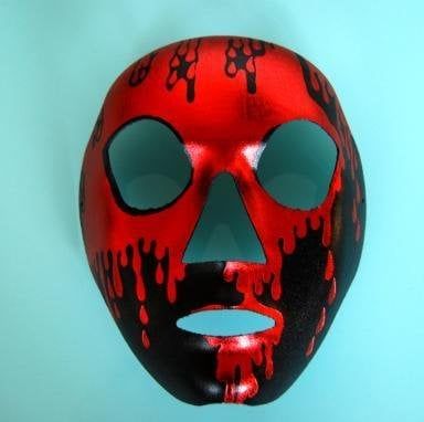 Red &amp; Black Full Face Skull Mask