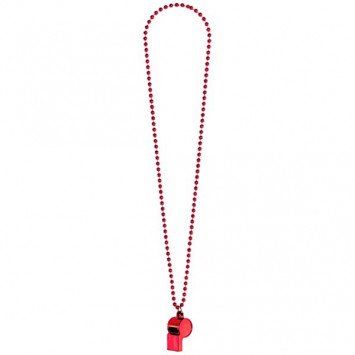 Red Whistle On Chain Necklace