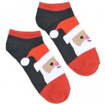 Smiling Santa No Show Socks