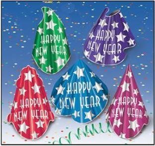 New Years Midnight Star Hats Assorted
