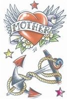 Vintage Temporary Tattoo Heart/Anchor