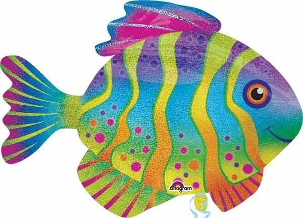 Colourful Fish Supershape 33&quot; Mylar Balloon