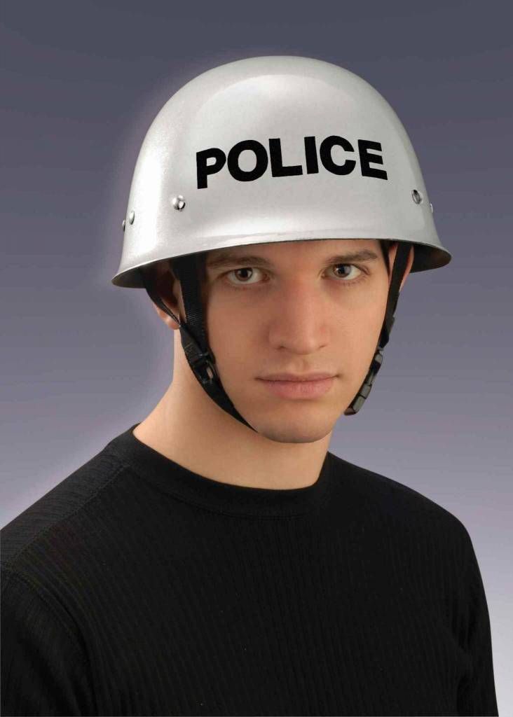 White Police Helmet