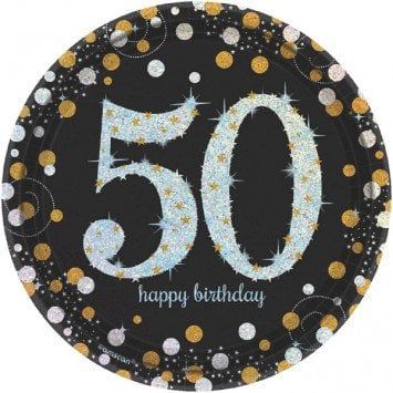 Sparkling Celebration 50 Round Plates, 7&quot; (8)