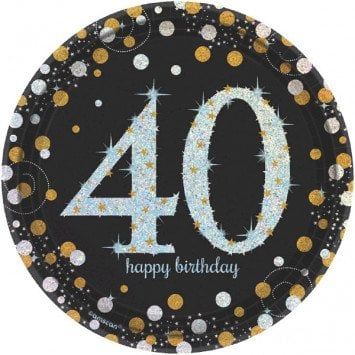 Sparkling Celebration 40 Round Plates, 7&quot; (8)