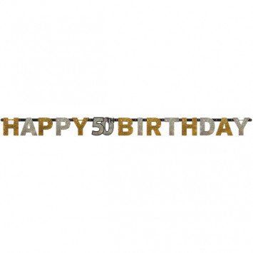 Sparkling Celebration 50 Prismatic Letter Banner