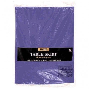 Purple Solid Color Plastic Table Skirt