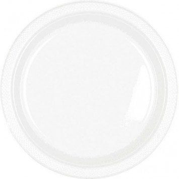 Frosty White 7&quot; Plastic Plate (20)