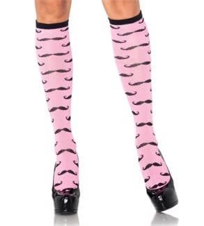 Moustache Knee High Socks