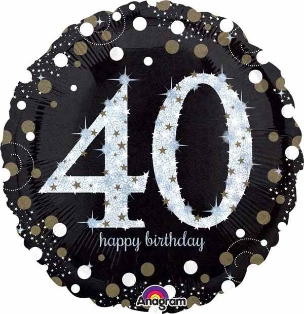 40 Sparkling Birthday 18&quot; Mylar Balloon