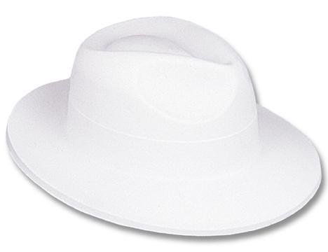 White Flocked Velour Fedora