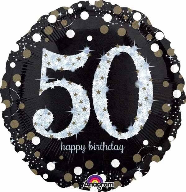 50 Sparkling Birthday 18&quot; Mylar Balloon