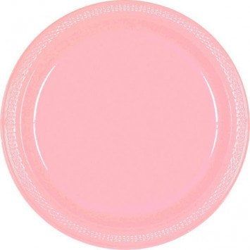 New Pink 10.25&quot; Plastic Plate (20)