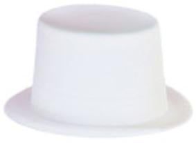 White Flocked Velour Top Hat