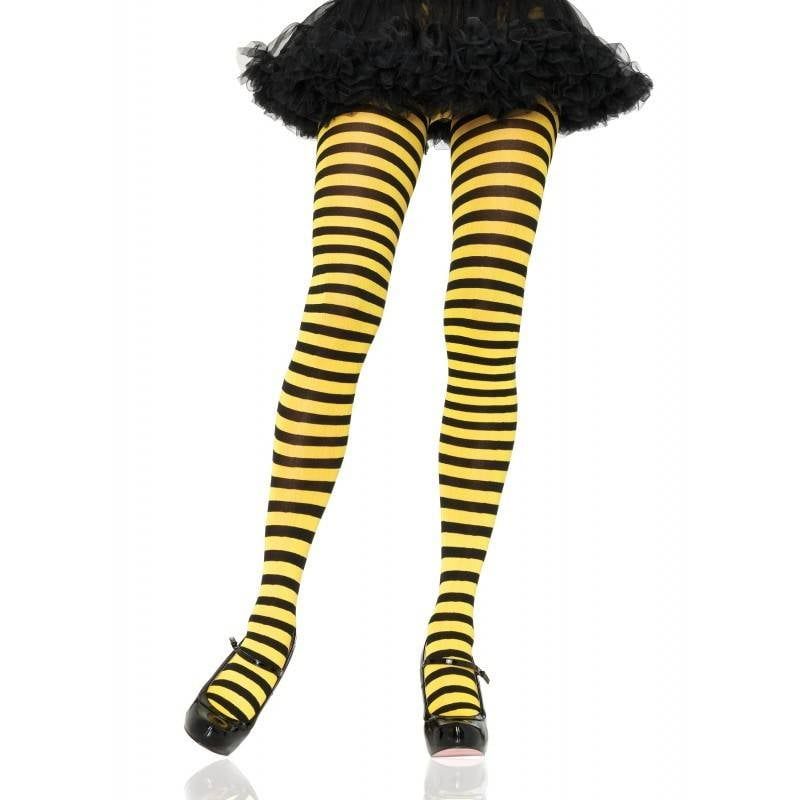 Yellow &amp; Black Striped Pantyhose